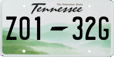 TN license plate Z0132G
