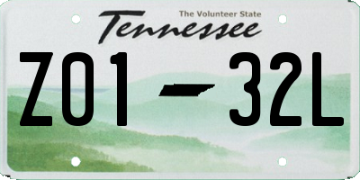 TN license plate Z0132L