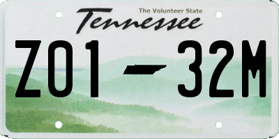 TN license plate Z0132M