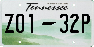 TN license plate Z0132P