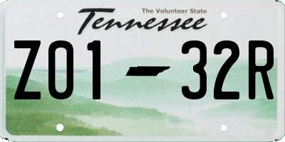 TN license plate Z0132R