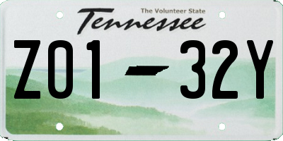 TN license plate Z0132Y