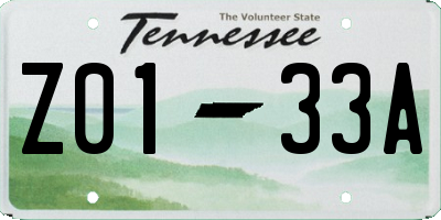 TN license plate Z0133A