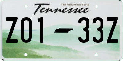 TN license plate Z0133Z