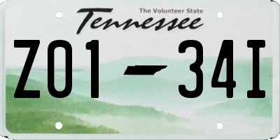 TN license plate Z0134I