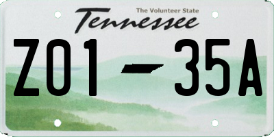 TN license plate Z0135A