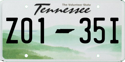 TN license plate Z0135I