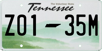 TN license plate Z0135M