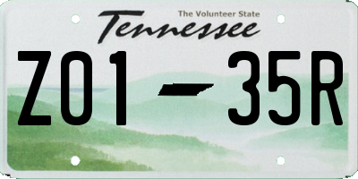 TN license plate Z0135R