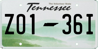 TN license plate Z0136I