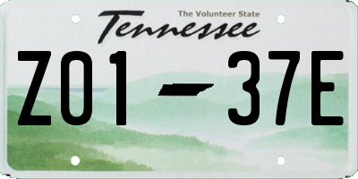 TN license plate Z0137E