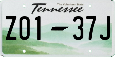 TN license plate Z0137J