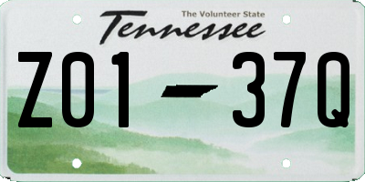 TN license plate Z0137Q