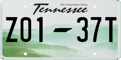 TN license plate Z0137T