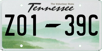 TN license plate Z0139C