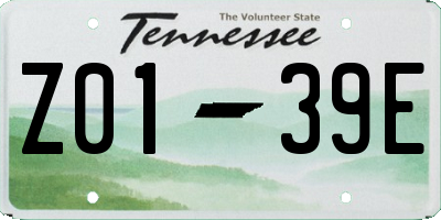 TN license plate Z0139E