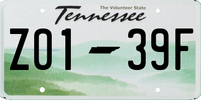 TN license plate Z0139F