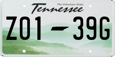 TN license plate Z0139G