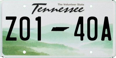 TN license plate Z0140A