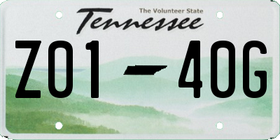 TN license plate Z0140G