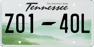 TN license plate Z0140L