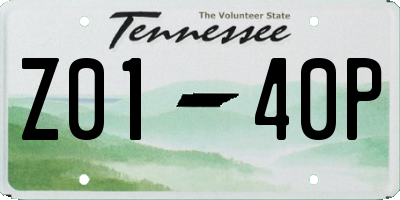 TN license plate Z0140P