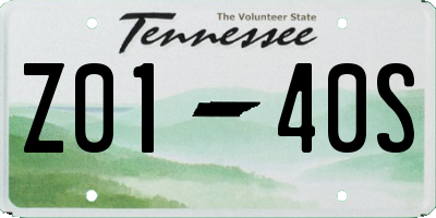 TN license plate Z0140S