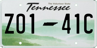 TN license plate Z0141C