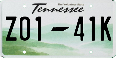 TN license plate Z0141K