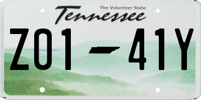 TN license plate Z0141Y
