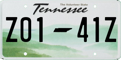 TN license plate Z0141Z