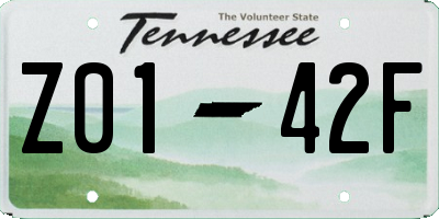 TN license plate Z0142F