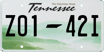 TN license plate Z0142I