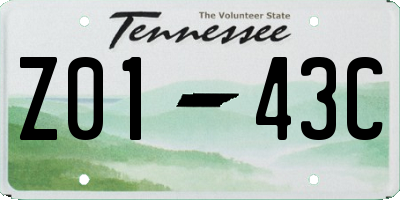 TN license plate Z0143C