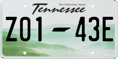 TN license plate Z0143E