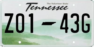 TN license plate Z0143G