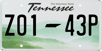 TN license plate Z0143P