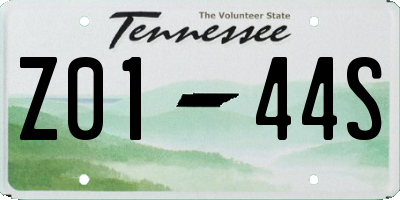 TN license plate Z0144S