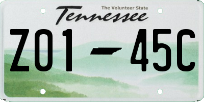 TN license plate Z0145C