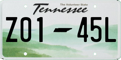 TN license plate Z0145L