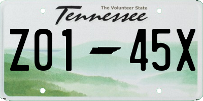 TN license plate Z0145X