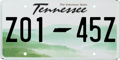 TN license plate Z0145Z