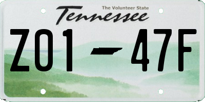 TN license plate Z0147F