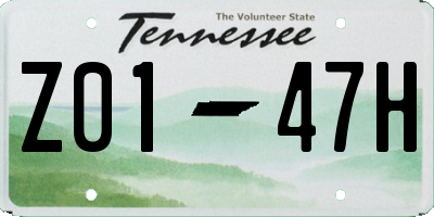 TN license plate Z0147H