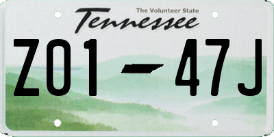 TN license plate Z0147J