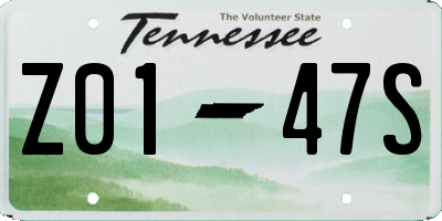 TN license plate Z0147S