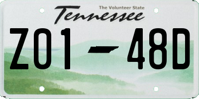 TN license plate Z0148D
