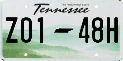 TN license plate Z0148H