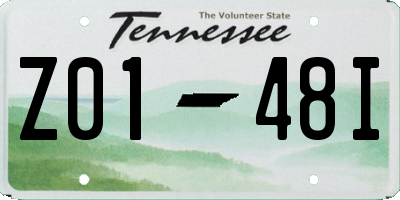 TN license plate Z0148I