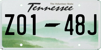 TN license plate Z0148J